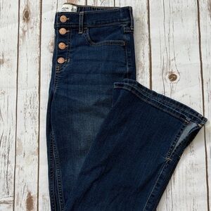 Abercrombie Kids Dark Blue High Rise Flare Jeans